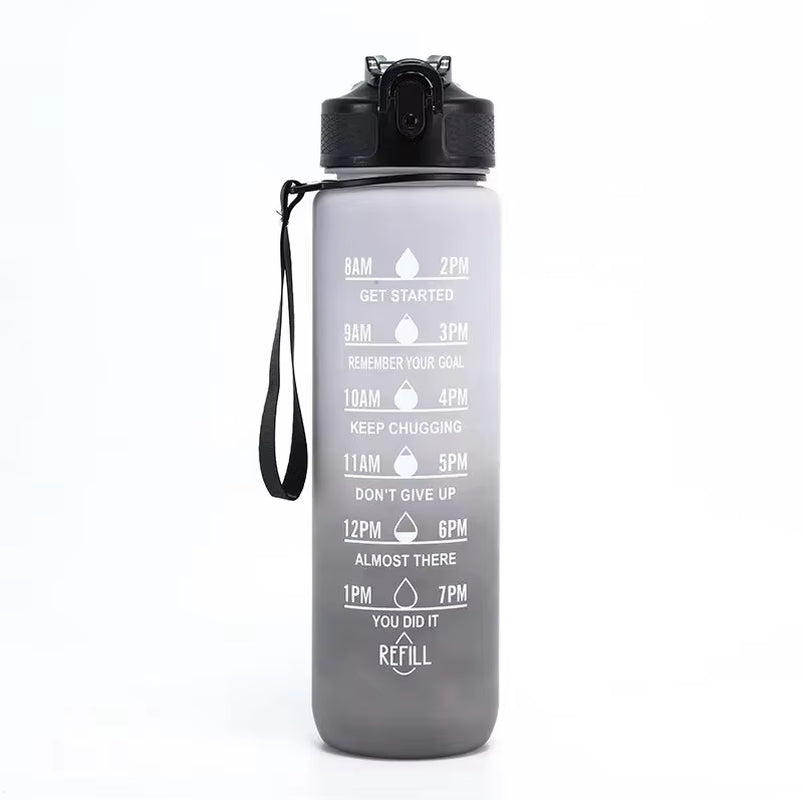 HydroTrack 32 – Leakproof 32oz Motivational Sports Water Bottle with Straw
