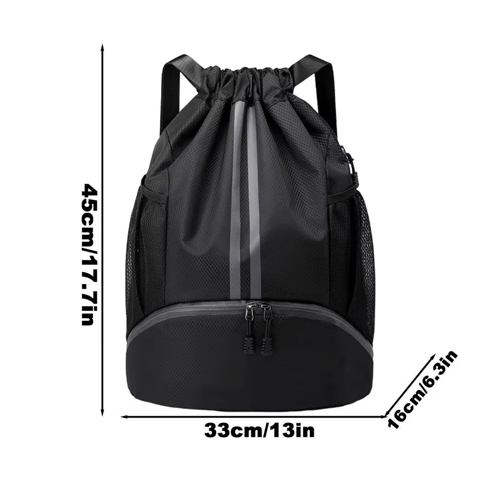 25L Waterproof Drawstring Gym Bag – Ergonomic Sport Backpack with Shoe Pocket & Wet/Dry Storage