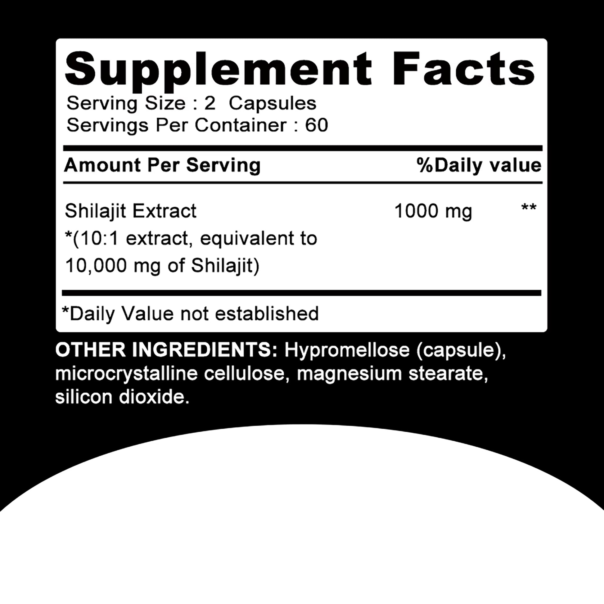 Shilajit Extract Capsules – 10:1 Concentrate for Energy, Focus, Immunity & Detox (120 Count)