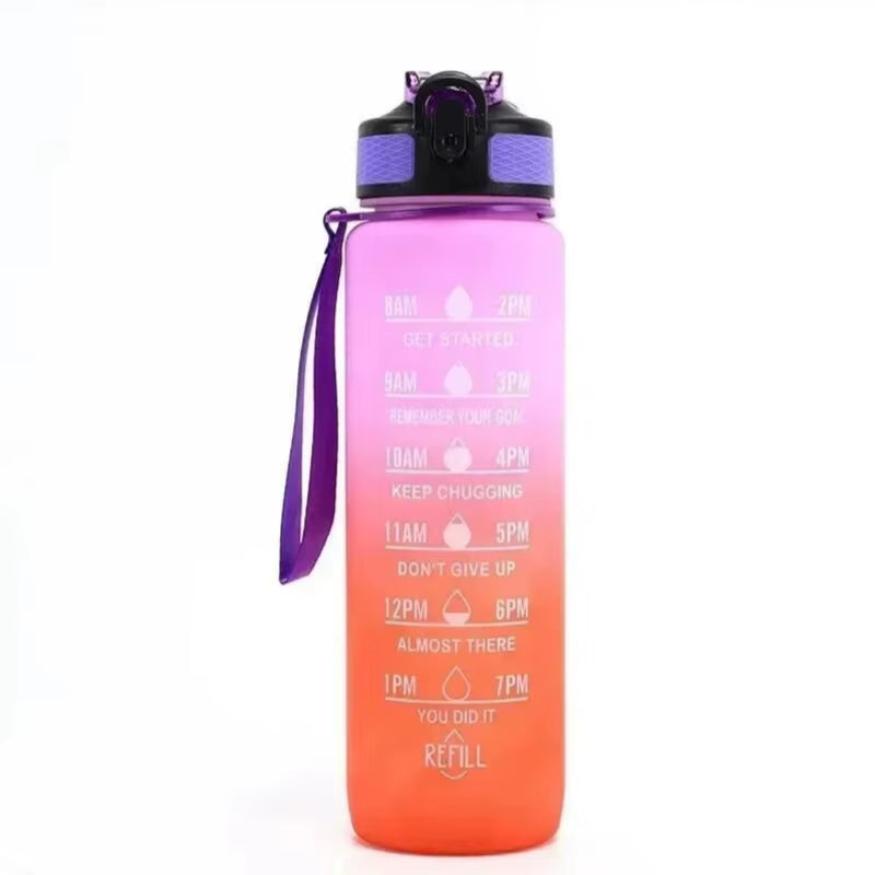 HydroTrack 32 – Leakproof 32oz Motivational Sports Water Bottle with Straw