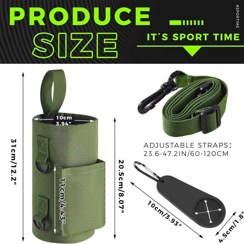 Magnetic Gym Bag – Anti-Slip Water Bottle Holder with Adjustable Strap & Towel Buckle