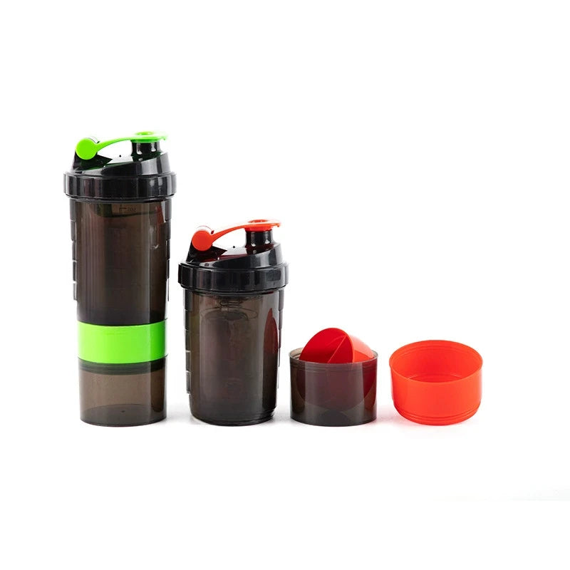 3-Layer 600ml Shaker Bottle – Mix, Store, & Sip with Zero Clumps