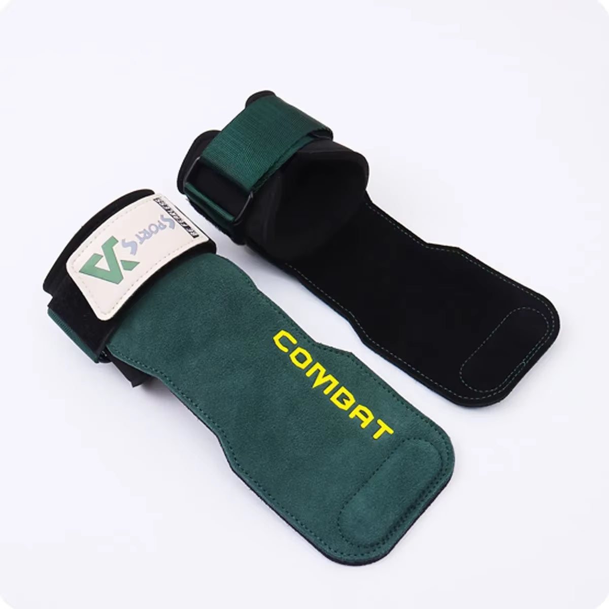 3-Layer Leather Lifting Grips with Wrist Support – Durable Hand Protection for Push & Pull Training