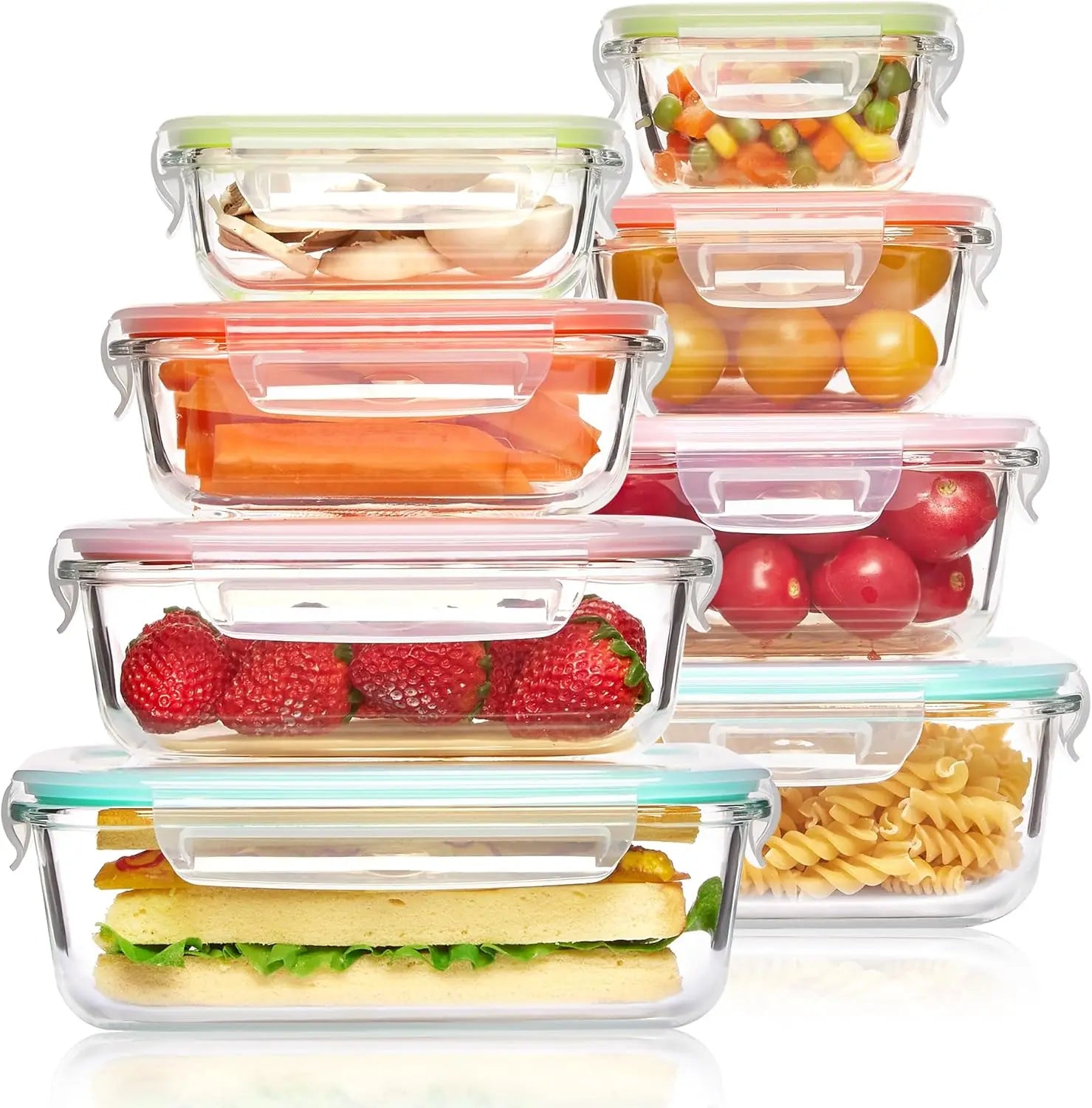 CoreGlass 8-Pack – Premium Glass Meal Prep Container Set
