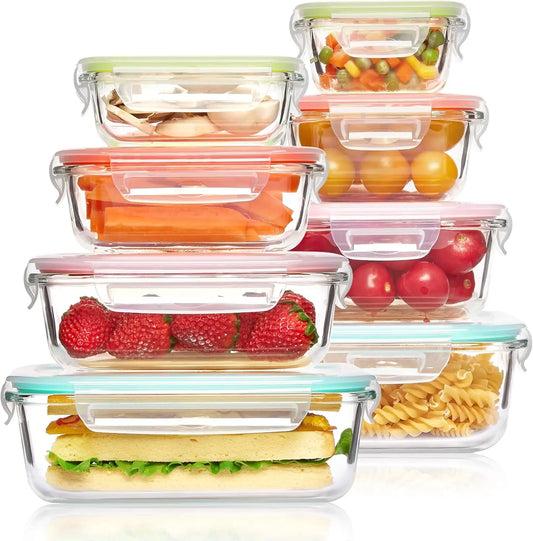 CoreGlass 8-Pack – Premium Glass Meal Prep Container Set