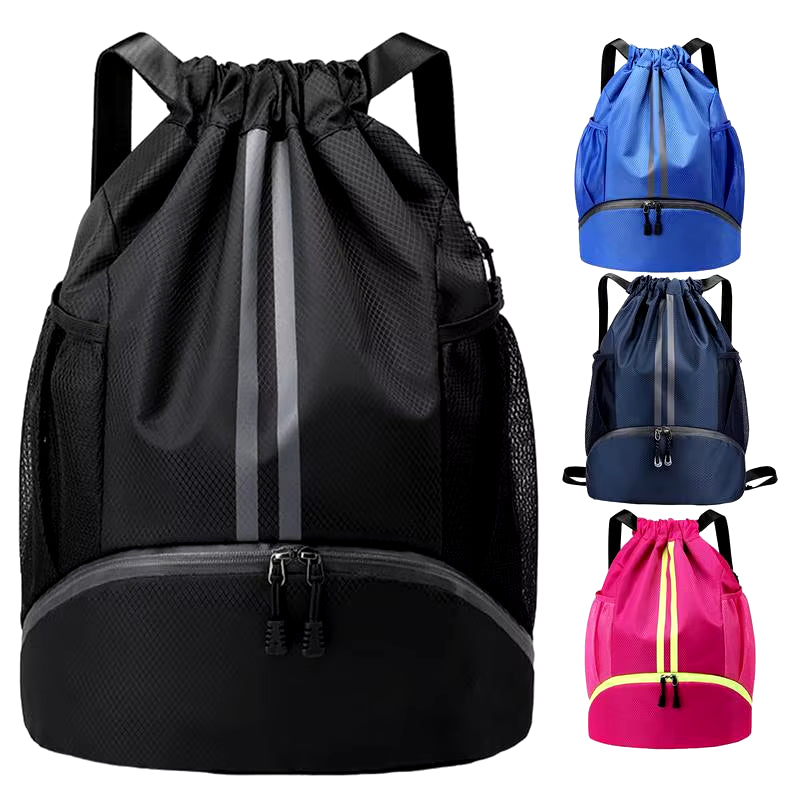 25L Waterproof Drawstring Gym Bag – Ergonomic Sport Backpack with Shoe Pocket & Wet/Dry Storage