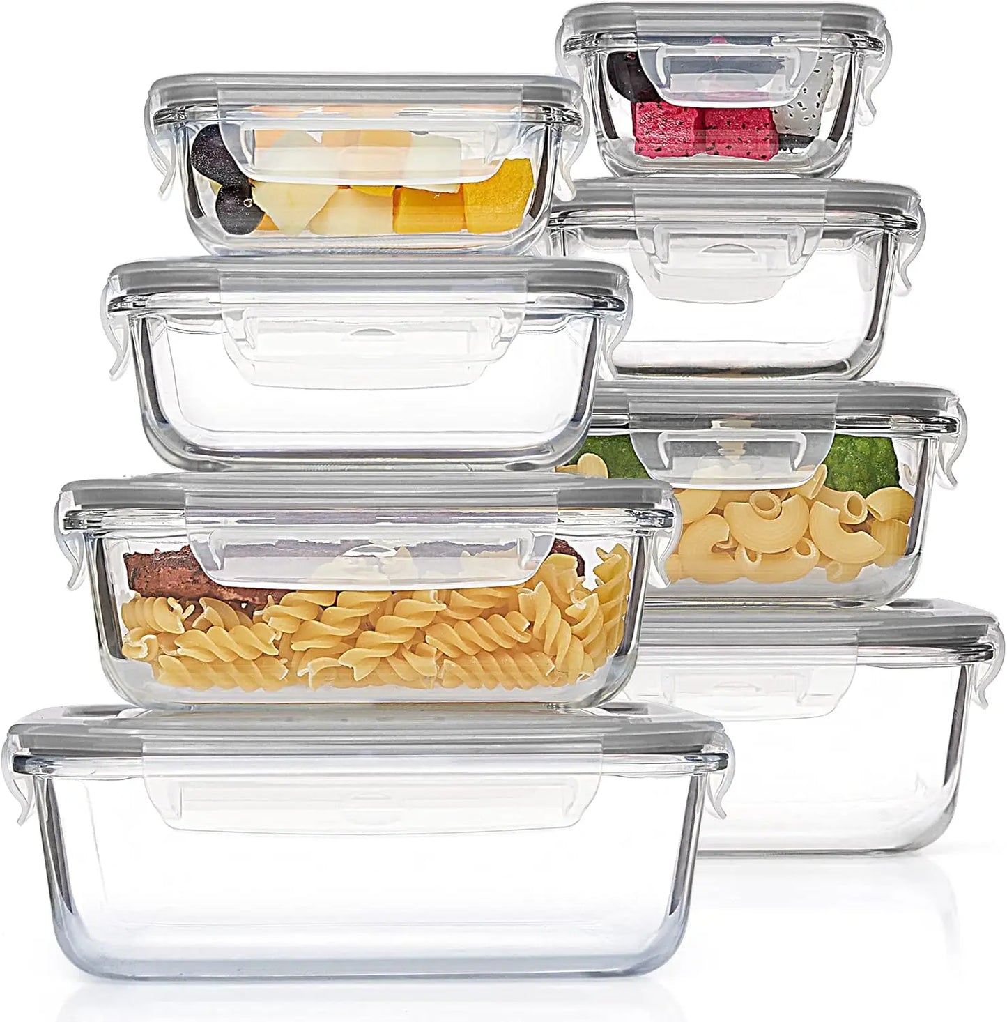 CoreGlass 8-Pack – Premium Glass Meal Prep Container Set