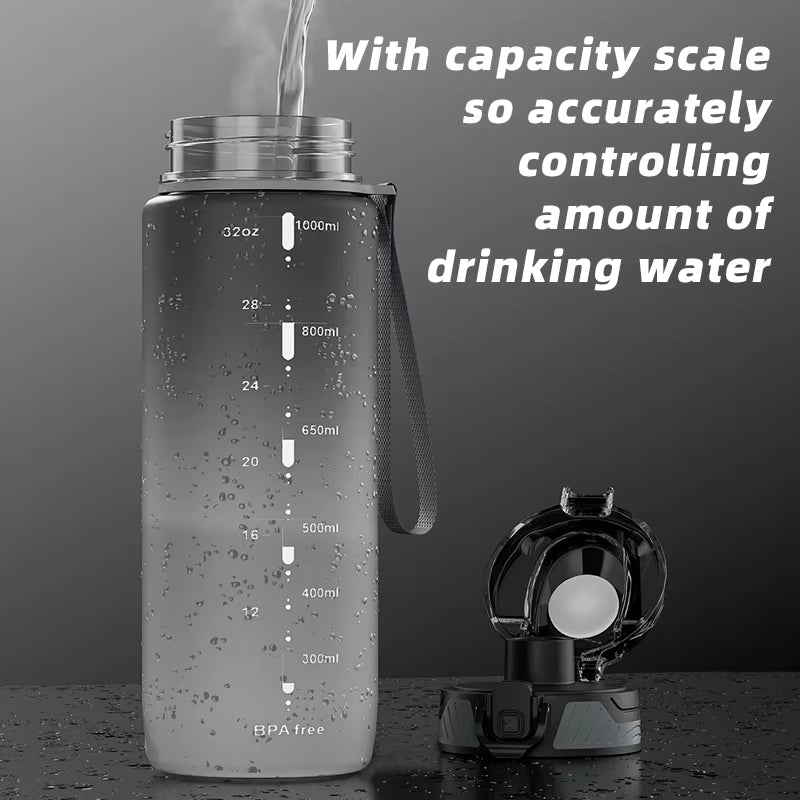 VitaGradient Pro – Leakproof Gradient Sport Bottle with Capacity Scale & Dual-Mode Lid