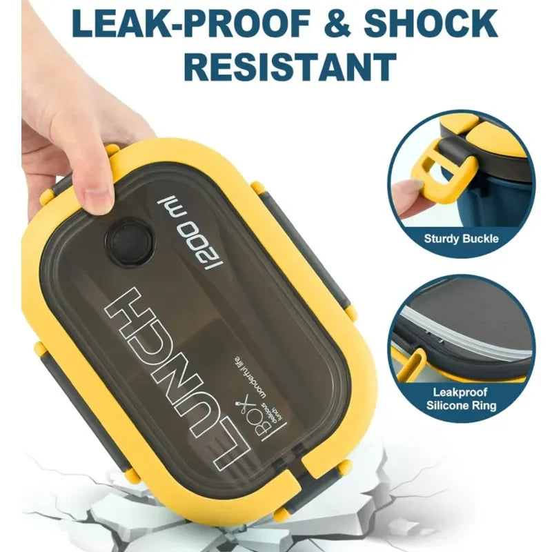 FuelPortion – 1000ml Leakproof Bento Box with Built-In Cutlery