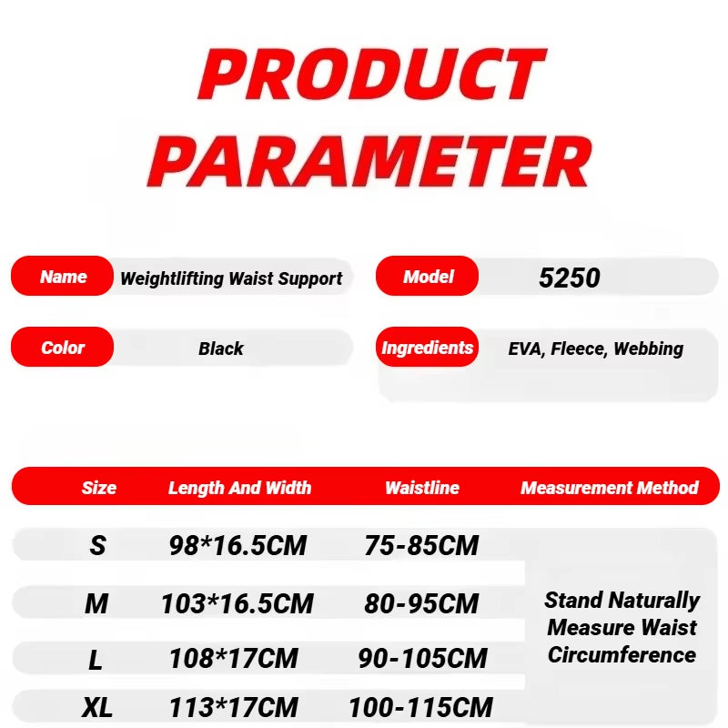 EVA Weightlifting Belt with Reinforced Velcro – Lumbar Support for Squats, Deadlifts & Core Stability