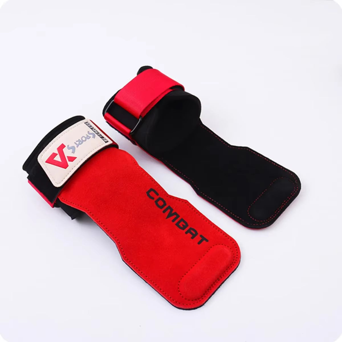 3-Layer Leather Lifting Grips with Wrist Support – Durable Hand Protection for Push & Pull Training