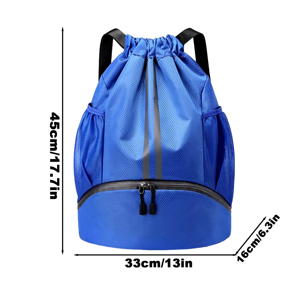 25L Waterproof Drawstring Gym Bag – Ergonomic Sport Backpack with Shoe Pocket & Wet/Dry Storage