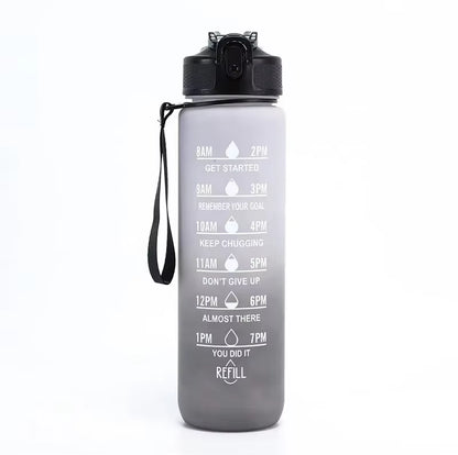 HydroTrack 32 – Leakproof 32oz Motivational Sports Water Bottle with Straw