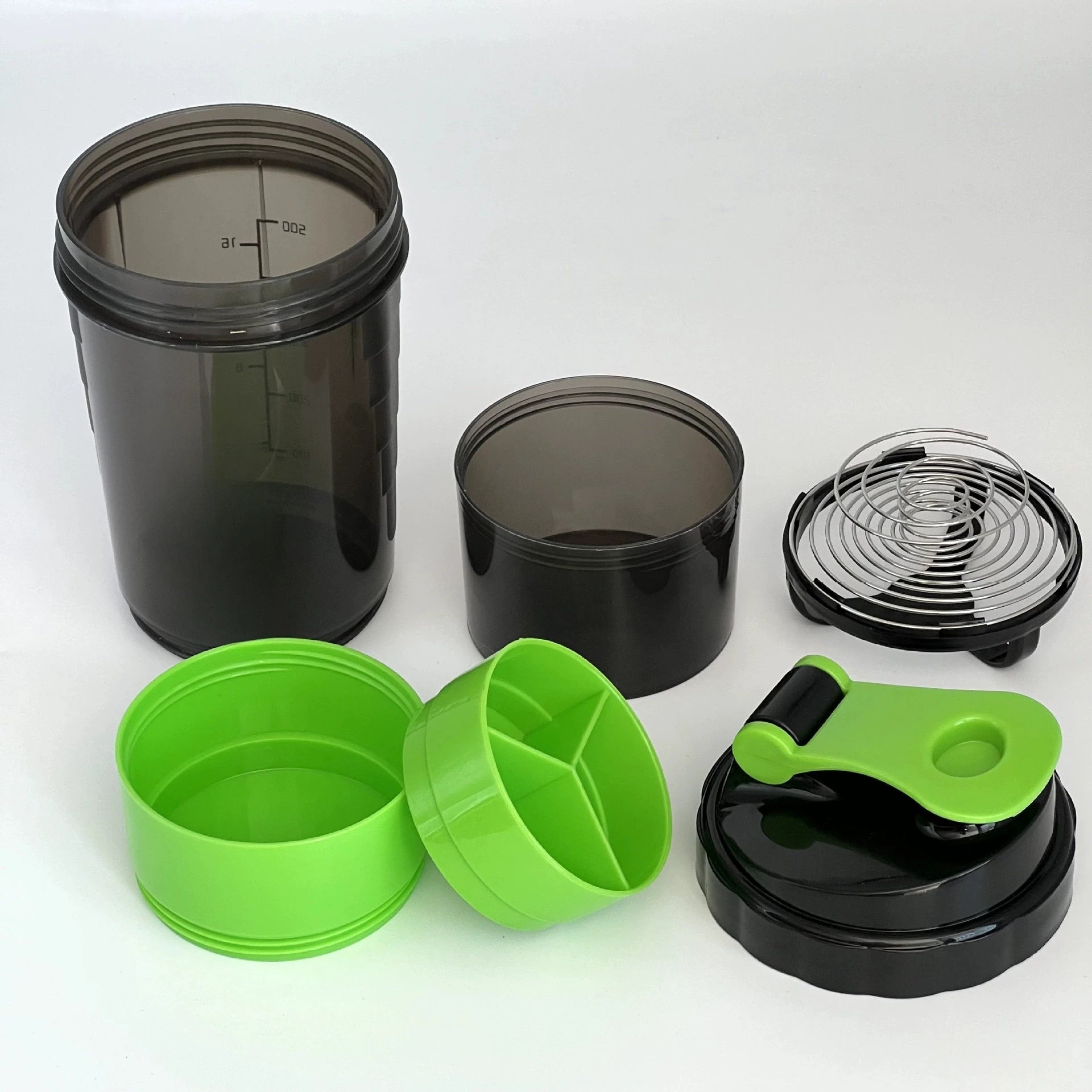 3-Layer 600ml Shaker Bottle – Mix, Store, & Sip with Zero Clumps