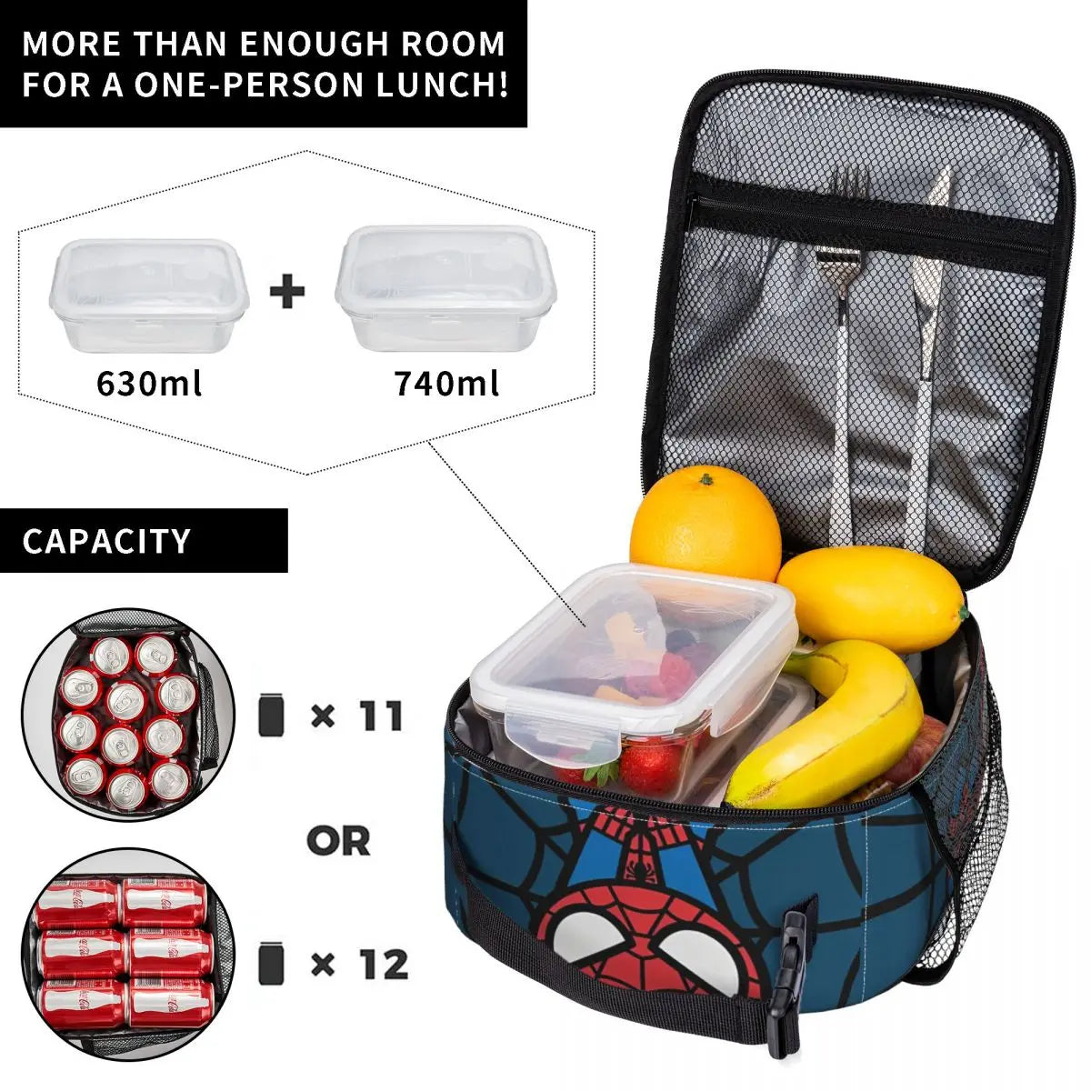 Spider Man Flex – Compact Insulated Lunch Bag for Gym, Work & Travel