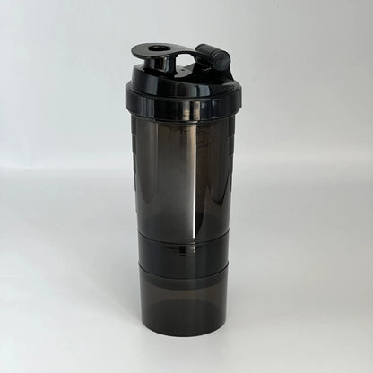 3-Layer 600ml Shaker Bottle – Mix, Store, & Sip with Zero Clumps