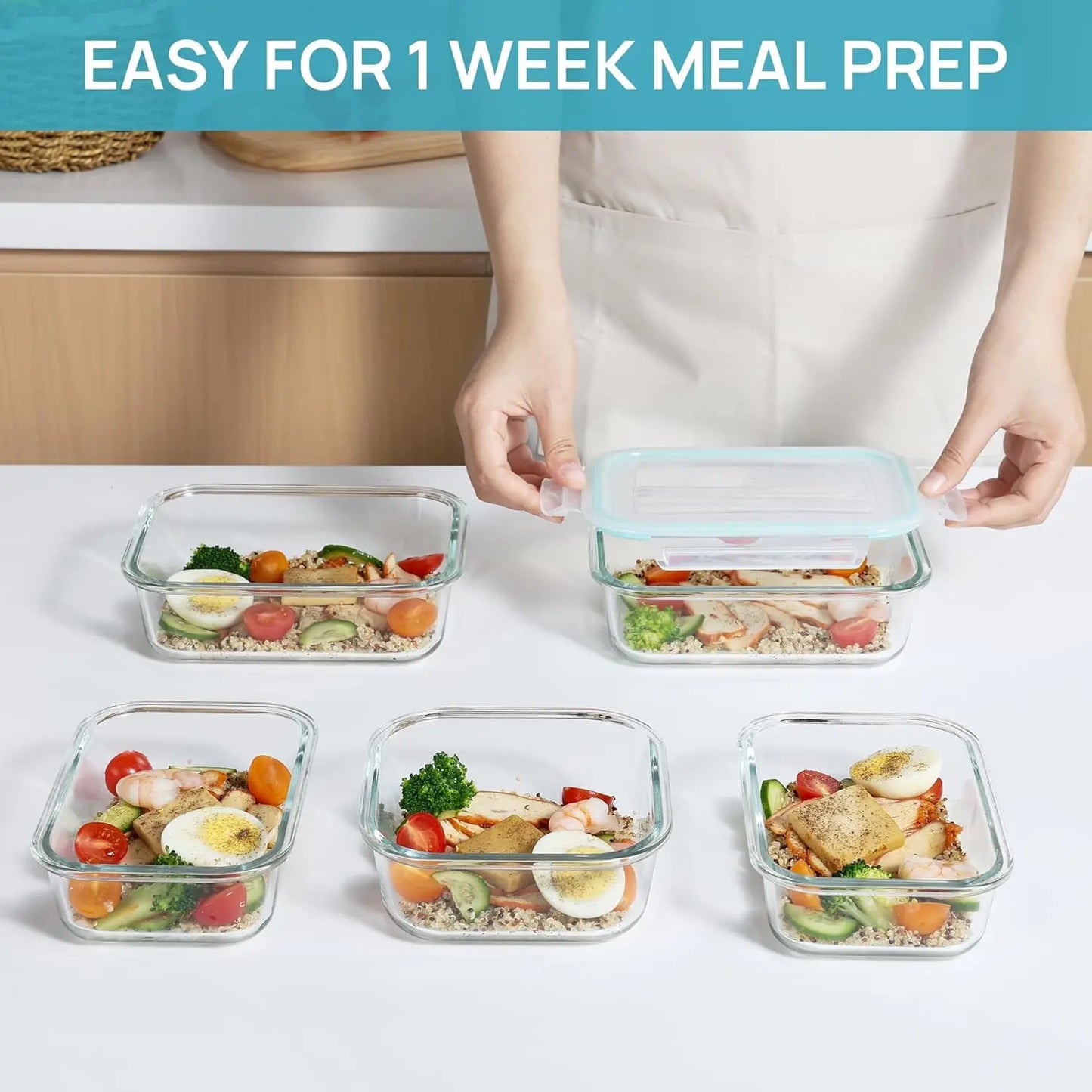 CoreGlass 8-Pack – Premium Glass Meal Prep Container Set