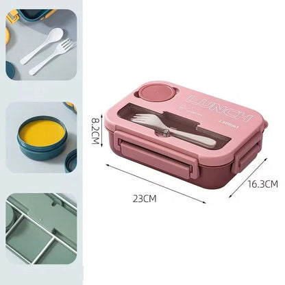 FuelPortion+ 1300ml Bento Lunch Box with Leakproof Lid & Built-in Cutlery