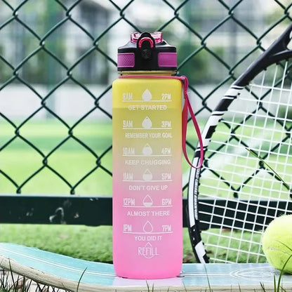 HydroTrack 32 – Leakproof 32oz Motivational Sports Water Bottle with Straw