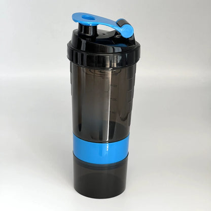 3-Layer 600ml Shaker Bottle – Mix, Store, & Sip with Zero Clumps
