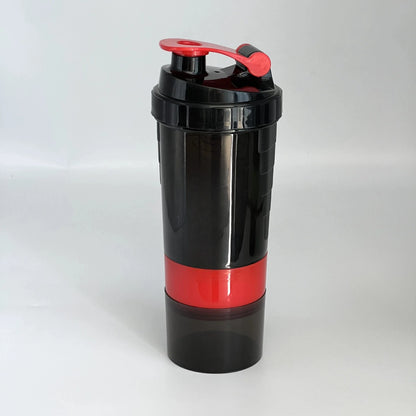 3-Layer 600ml Shaker Bottle – Mix, Store, & Sip with Zero Clumps