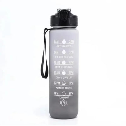HydroTrack 32 – Leakproof 32oz Motivational Sports Water Bottle with Straw