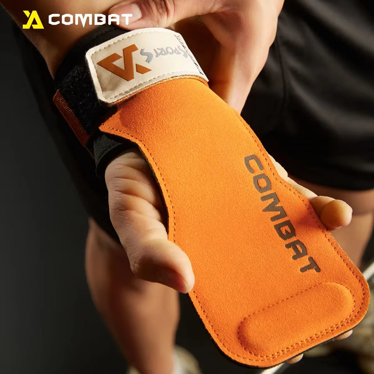 3-Layer Leather Lifting Grips with Wrist Support – Durable Hand Protection for Push & Pull Training