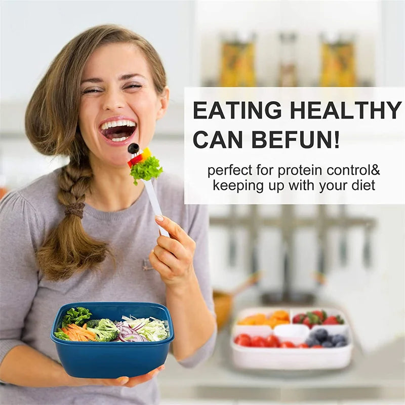 FuelPortion+ 38oz Salad Container – Leakproof Meal Prep Bowl with Dressing Cup & Fork