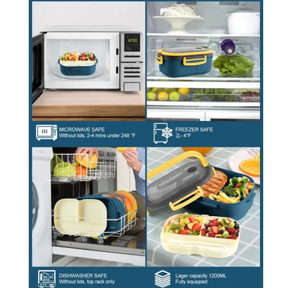 FuelPortion – 1000ml Leakproof Bento Box with Built-In Cutlery