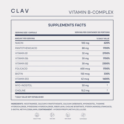 Super B Complex Vitamins – Bioactive B12 + Choline & Inositol for Energy, Immunity & Focus