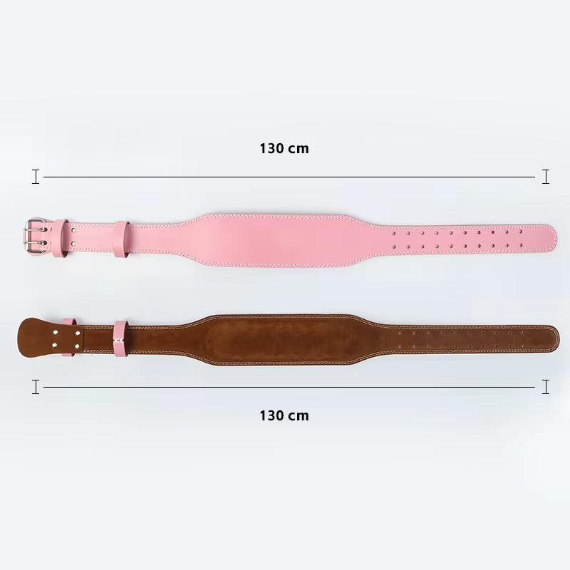 Pink Leather Weightlifting Belt – 10.5cm Wide Back Support for Power, Stability & Injury Prevention