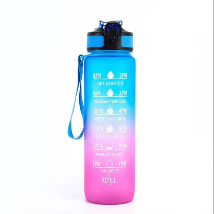 HydroTrack 32 – Leakproof 32oz Motivational Sports Water Bottle with Straw