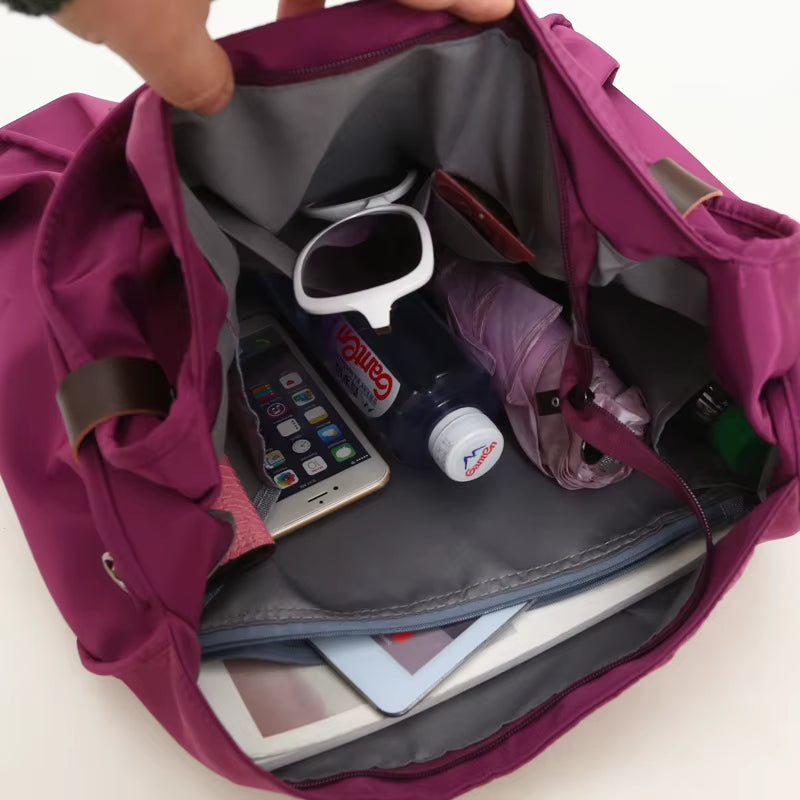 Waterproof Nylon Women’s Gym & Travel Bag – Multi-Use Shoulder, Crossbody, & Handheld