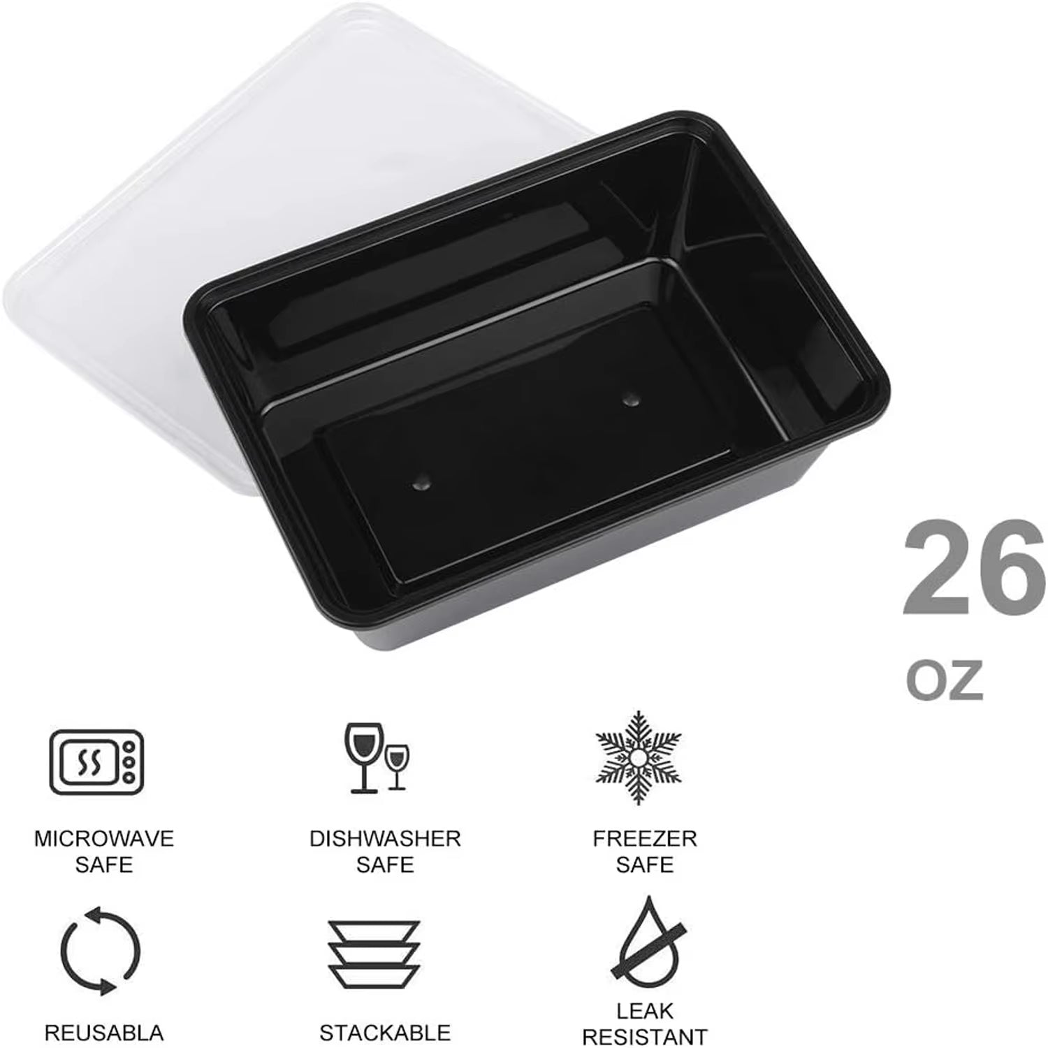 MealCore Stack – 750ml Meal Prep Container (Microwave Safe & Reusable)