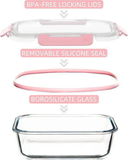 CoreGlass 12 – Premium Leakproof Glass Meal Prep Container Set (12-Pack)