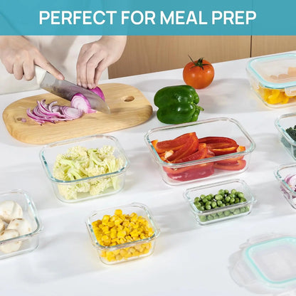 CoreGlass 8-Pack – Premium Glass Meal Prep Container Set