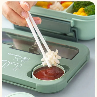 FuelPortion+ 1300ml Bento Lunch Box with Leakproof Lid & Built-in Cutlery