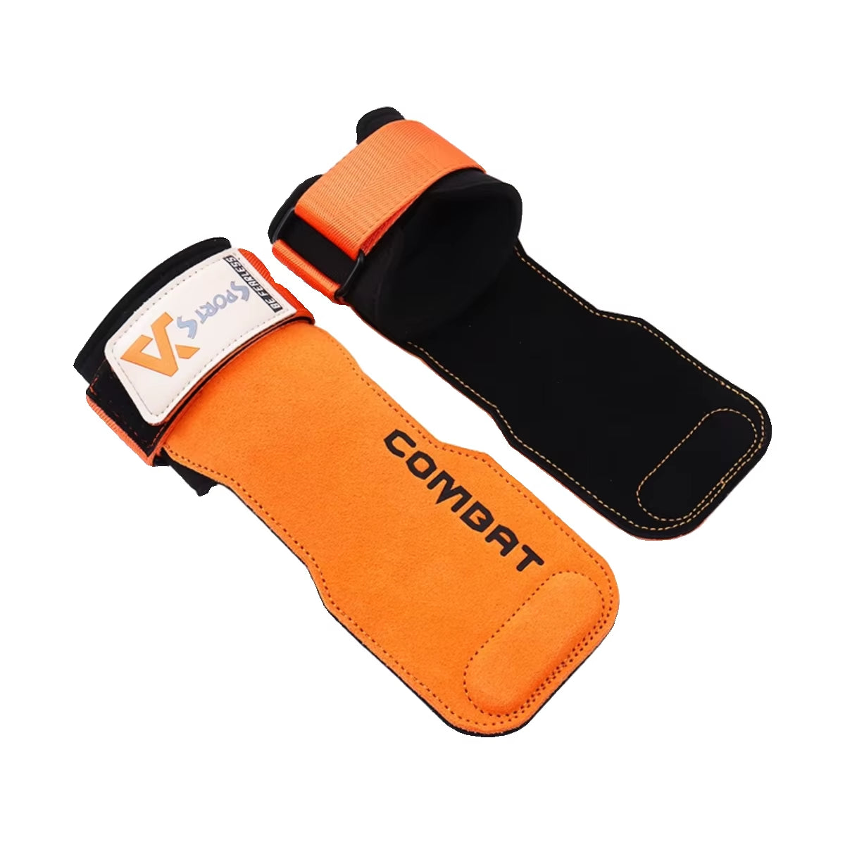 3-Layer Leather Lifting Grips with Wrist Support – Durable Hand Protection for Push & Pull Training