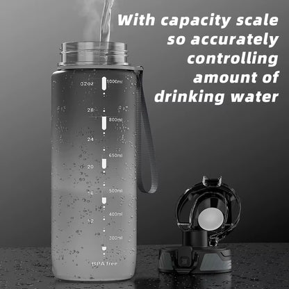 VitaGradient Pro – Leakproof Gradient Sport Bottle with Capacity Scale & Dual-Mode Lid
